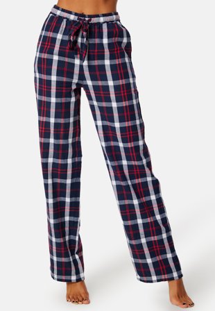BUBBLEROOM Naya Flannel Pants Dark blue / Checked Klær