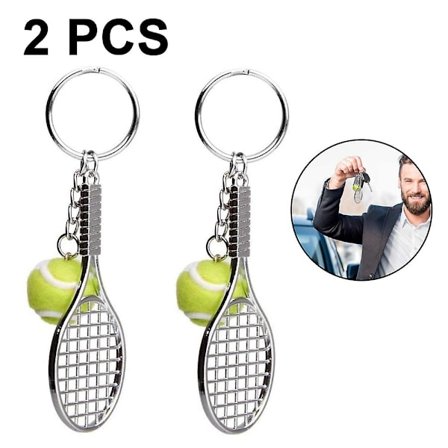 2 stk. Grøn Tennis Nøglering Hængende Nøglering