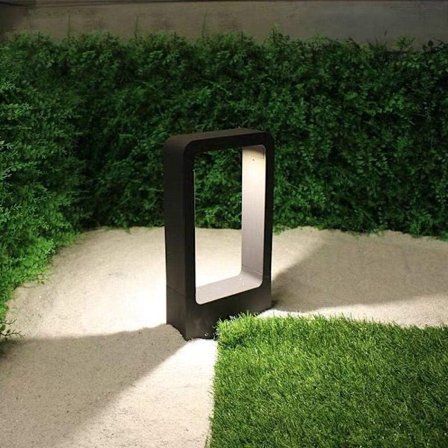 Vanntett LED-gulvbelysning for hage, 7W 2700K stibelys for hage, gangvei, bassengaksent, svart metall 30 cm pullertlys veranda