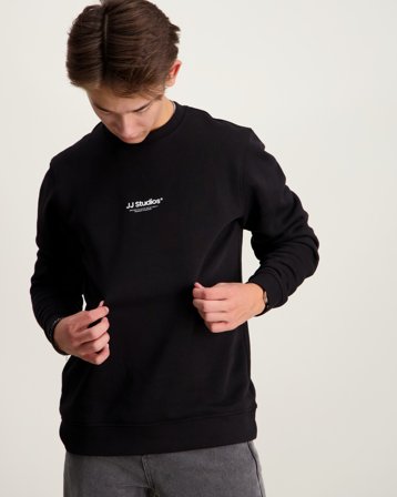 Jack & Jones JJESOHO SWEAT CREW NECK SN JNR Svart Tröjor Kille - Kids Brand Store