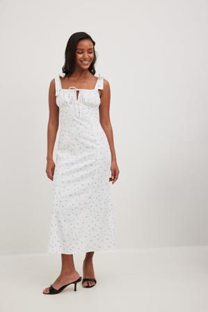 Handpicked x NA-KD Robe mi-longue à fronces - Robes en lin - Flower - EU 44
