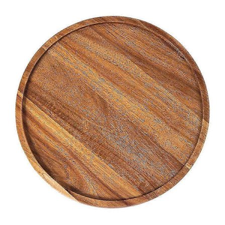 Rundt Trebrett, Serveringsbrett i Tre, Serveringsfat, Appetitt Charcuterie Brett, Brettorganisator for Kjøkken/Benkeplate C