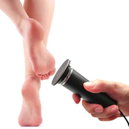 Elektrisk hårdhudsfjerner, justerbar hastighed, professionel pedicure fodfil, udskiftelige fodfilhoveder, 60 stk. erstatningssandpapir, aluminium, 