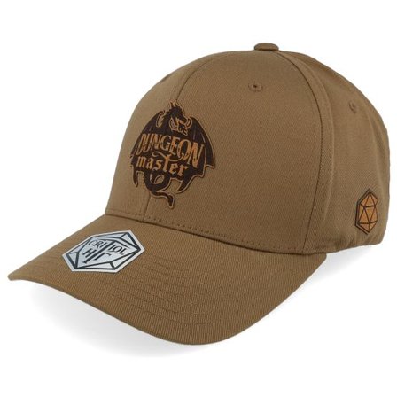 Critiql Hit - Brun flexfit Keps - Dungeon Master Dragon Silhouette Wooly Combed Coyote Brown Flexfit @ Hatstore
