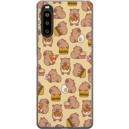 Kompatibel Mobilcover til Sony Sony Xperia 10 II Kawaii capybara mobilcover med flere søde figurer