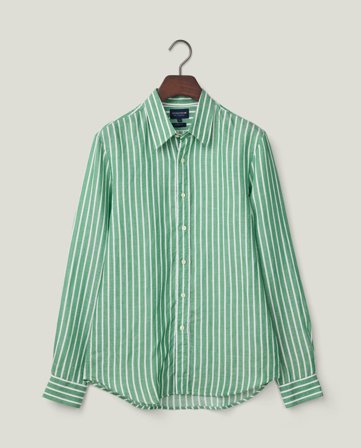 Lexington Classic hemp striped shirt, green