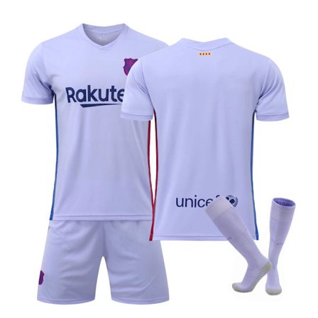 Fotballdrakt Barcelona Borte 21-22 Nr. 10 Messi Nr. 25 Aubameyang 21 De Jong 9 Depay Fati