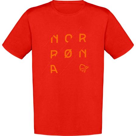 Norrøna Men's /29 Cotton Slant Logo T-shirt Men short-sleeved sweaters Red S