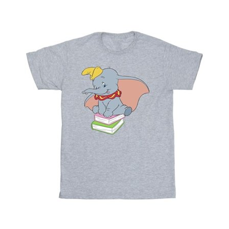 Disney Mens Dumbo Sitting On Books T-Shirt 5XL Sports Grey