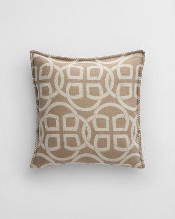 GANT Wohnaccessoires Monogram Kissenhülle aus Wolle (50x50) Beige