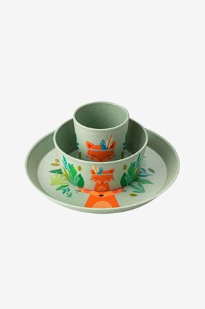 Koziol - Service 3 Dele Tallerken/Skål/Krus Connect - Grøn - Tallerkener - Fra Homeroom