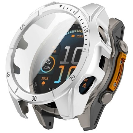 Urkasse i PC-ramme for Garmin Fenix 8 51 mm klokke med herdet glass skjermbeskytter