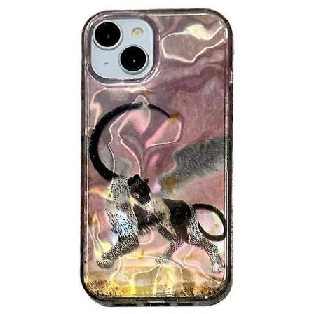 Cover til iPhone 15 Mønster Lasereffekt PC+TPU Stødsikkert Telefoncover