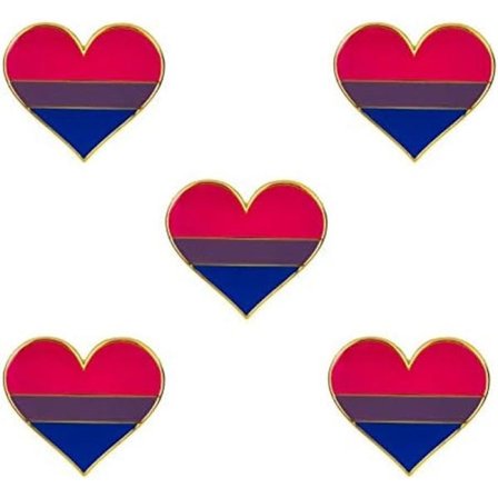 5-pak Bisexuel pride hjerteformede nåle brocher flag badge broche