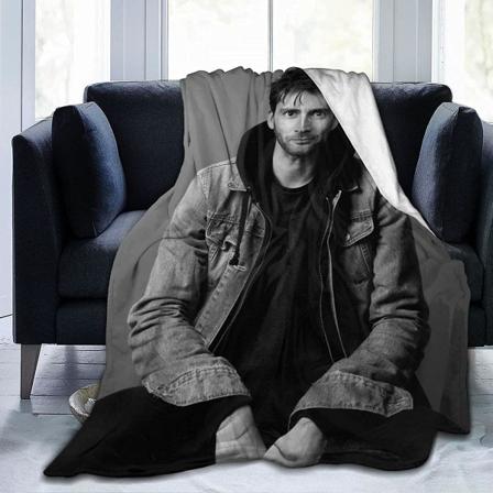 David Tennant Filt Ultramjuk flanellfilt 3d- print Fluffig plyschfilt Sängdekoration Sängfilt till vardagsrummet Sovrumsdekoration (3 storlekar) 