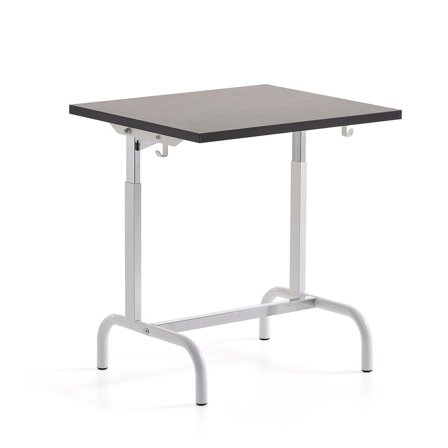 School desk 182, sound-absorbing linoleum, white/dark grey