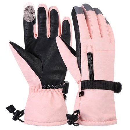 Vanntett og varme skihansker for kvinner, helfinger vinterhansker varme kvinners snøhansker sklisikre vanntette lette berøringsskjermhansker (Pin