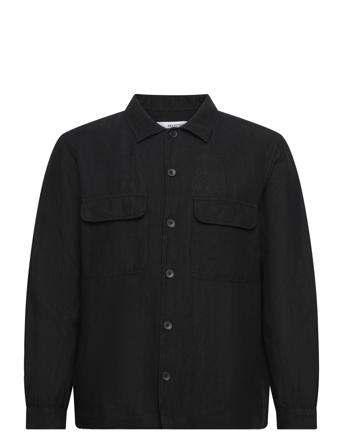 Slhmads-Linen Overshirt Ls Noos Black Selected Homme