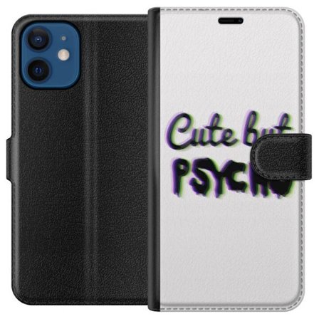 Kompatibel Tegnebogsetui til Apple iPhone 12 Rainbow-farvet legetøjsfigur med et glad ansigt og farverige cirkler i en legesyg studieillustration