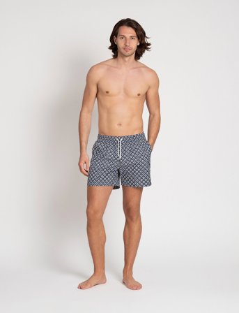 The Resort Co. Classic Swim Shorts Navy Chevron - Navy - S 35 cm