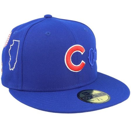 New Era - MLB Blå fitted Keps - Chicago Cubs Script 59FIFTY Royal Fitted @ Hatstore
