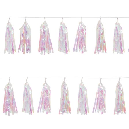 Regnbågsskimrande Girlang med Tofsar