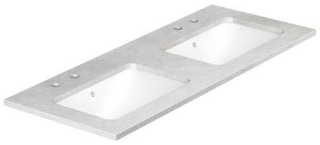 Gustavsberg Ducentic GB71DCWT12SG22 Stenbänkskiva 120 cm, grå, 2 hoar, 4 blandarhål, Badrum