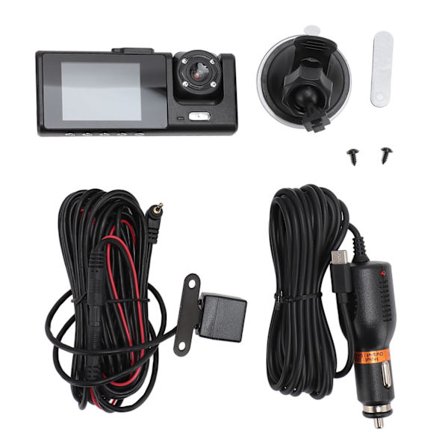 3-kanals dashcam foran og bak inne 1080P bilkamera med IR nattsyn sløyfeopptak G-sensor 24H parkeringsmonitor