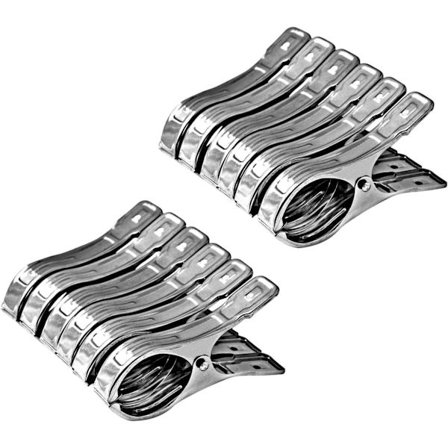 Klesklyper i plast, 12 stk. store klyper, holdbare håndkleklyper for strandhåndkle/håndkle/badehåndkle/duker og klær