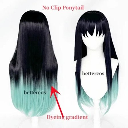 4 tyyppiä Anime Tokitou Muichirou Cosplay Peruukki Kisatsutai Tokitou Muichirou Peruukki Musta Liukuväri Vihreä (YJD)