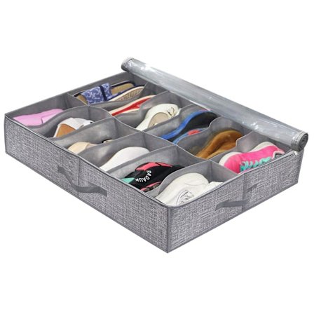 Under sengen skoopbevaringsorganisator Gennemsigtigt vindue, foldbar ikke-vævet skoorganisator