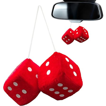 Plys terninger til bakspejl - Lille dekorativ pynt - Blød plys ornament til sedan, lastbil, SUV dekoration
