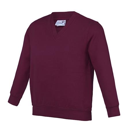 AWDis Academy Barn/Barn Junior V-hals Skoltröja/Sweatshirt Burgunder 13 Years Burgundy