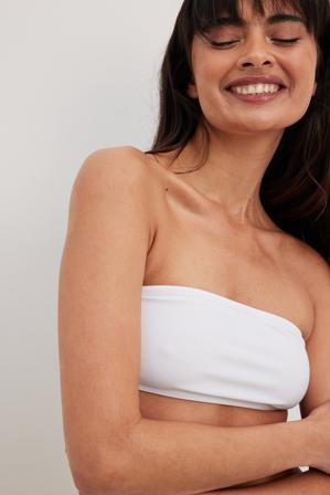 NA-KD Swimwear Haut de bikini Bandeau recyclé - Bikinis - Blanc - XX-Large