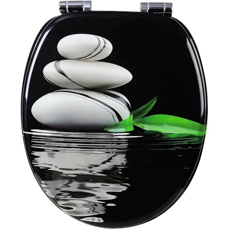 Rootz Elegance II Toalettsits - Soft-Close sits - Antibakteriell sits - Universal Fit - Enkel installation - MDF, zinklegering, rostfritt stål - 37,8