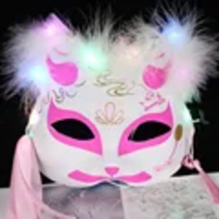 Lysende LED-revmaske Japansk Cosplay Blinkende gløder Mørke øyne Maske Rave Kostyme Anime Halvt ansikt Kattemasker Maskerade Festrekvisita 12