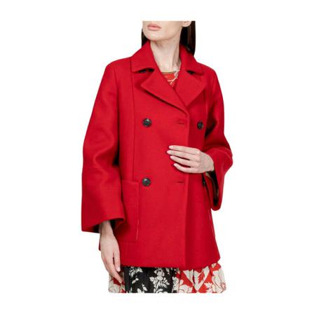 Semicouture, Over-Fit Coat Czerwony, Kobieta, Rozmiar: XL