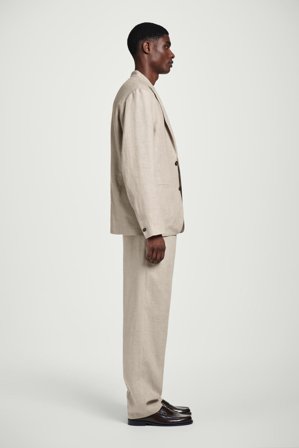 COS Homme Blazer Boutonnage Simple En Lin in Beige