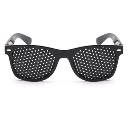 2-pack pinhole-glasögon för förbättrad syn, svart unisex