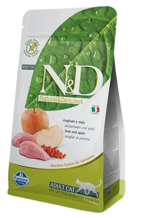 Farmina - Cat N&D Grain Free Boar & Apple Adult 1,5 kg - Katt - Kattefôr & kattemat - Tørrfôr for katt - ZOO.no
