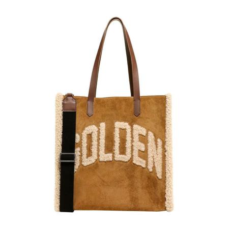 Golden Goose, Shoulder BAG Beige, Dames, Maat:ONE Size,strepen