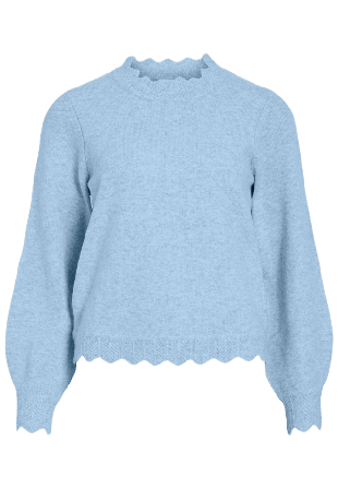 Vila VINIKOLINA O-Neck Knit Top Stickat Dam Blå L