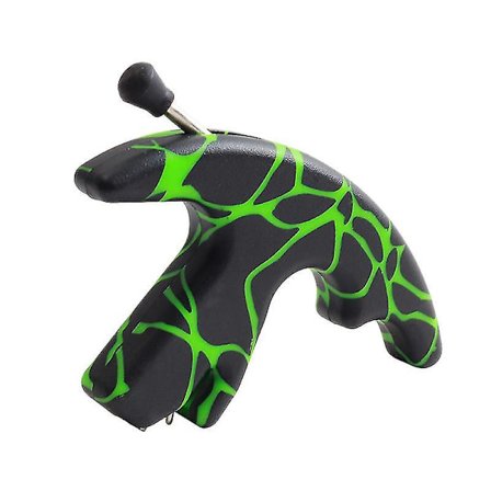 Tre-fingers tommel sterk plast pilutløserhjelp sammensatt bue jakt utløserhjelp (grønn svart) (1 stk)