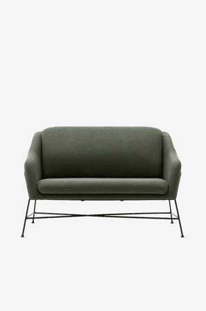 Kave Home - Brida 2-sitssoffa i mörkgrått, 128 cm - Grön - 2-sits soffor - Från Homeroom