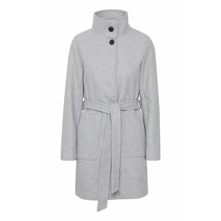 b.young Belted Coats Grå, Dame Uldfrakker