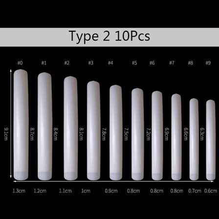 10 kpl Stiletto Nail Tips Extra Long Shape Clear Half Cover Fals