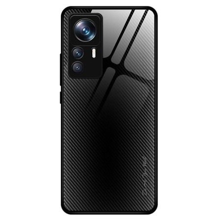 Carbon Fiber Telefoncover med Hærdet Glas kompatibelt med Xiaomi 12T Pro 5G, Anti-Ridse TPU Cover