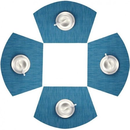 Sininen 4 kpl PVC-tablettien setti - Pestävä - Pyöreälle pöydälle