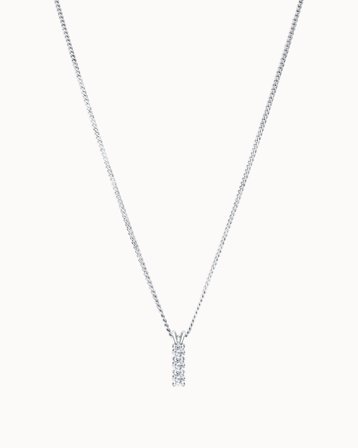 Diamanthalskæde Odette 18K Hvidguld 3x0.15 Carat Naturlig Diamanter