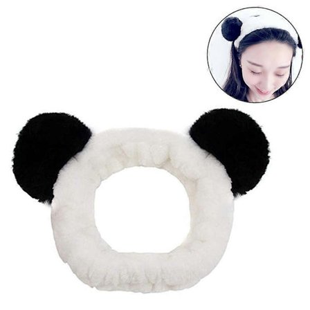 Sminkhårbånd, Mote Plysch Hårbånd Hårstrikk Elastisk Korallfleece Hårbånd med Søte Pomponer for Vask Ansikt Dusj Spa Mask_Kvalitetsp